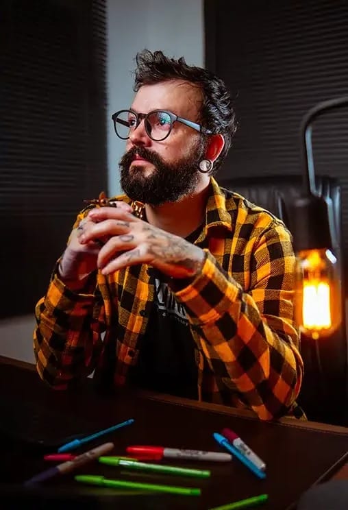 Gian Silva no estúdio